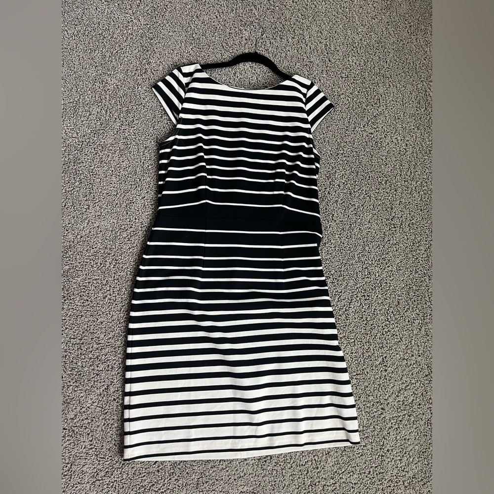 Loft Striped Dress Black and White Size 10